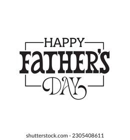 Happy Father's Day handwritten text isolated on white background. Modern brush ink calligraphy, hand lettering typography for print, poster, banner, greeting card. Vector illustration. Dad, daddy logo