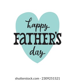 Happy Father's Day handwritten text isolated on white background. Modern brush ink calligraphy, hand lettering typography for print, poster, banner, greeting card. Vector illustration. Dad, daddy logo