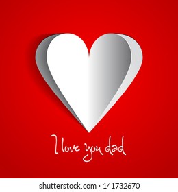 Happy Father's day heart - gift vector card