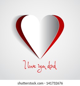 Happy Father's day heart - gift vector card