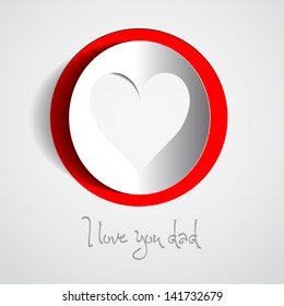 Happy Father's day heart - gift vector card