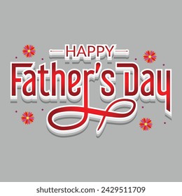 Happy fathers day with hearts of love celebration