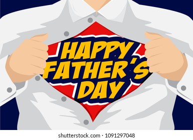 happy father's day hero vector illustration