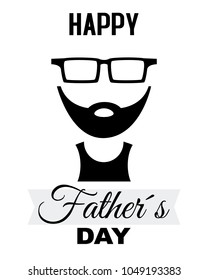 happy fathers day. hipster dad in black and white