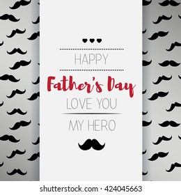 Happy fathers day. Hipster style. Card with mustache
