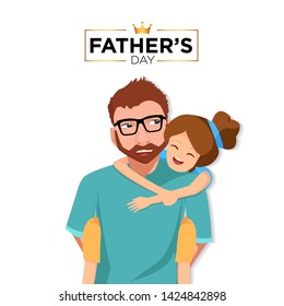 Happy Father's Day with his daughter background