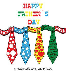 Happy Father's Day, holiday card with ties