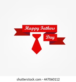 Happy Father's Day. Holiday card with red ribbon