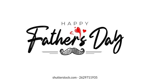 Happy Father's Day holiday concept. Father Day card, logotype drawing painting and design with paint brush calligraphy.