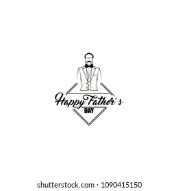 Happy Fathers day. Holiday greeting card. Suit, Bow tie. Vintage style. Dad gift. Vector illustration.