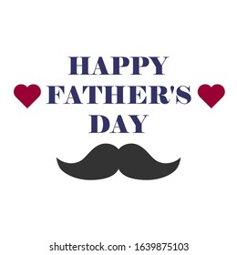 Happy Fathers Day icon for greeting card isolated on white background. Vector illustration