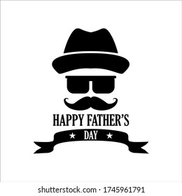 Happy Father's Day icon for greeting card isolated on white background. Vector illustration