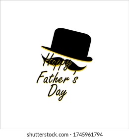 Happy Father's Day icon for greeting card isolated on white background. Vector illustration
