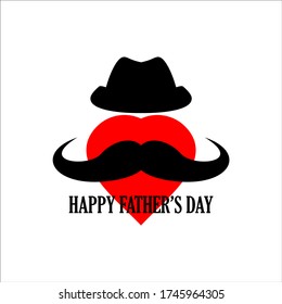 Happy Father's Day icon for greeting cards on World Father's Day is isolated against a white background. Vector illustration