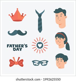 Happy Father's Day. Father's day icon set