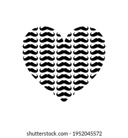 Happy Father's Day Icon Symbol with Heart-Shaped. Vector Illustration
