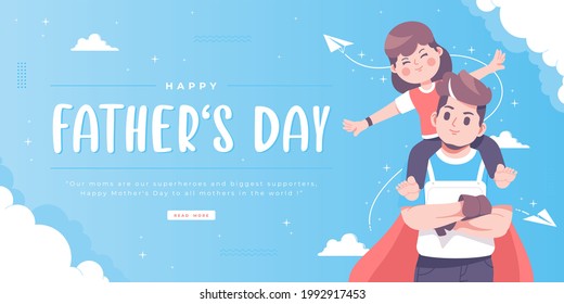 happy father's day illustration banner background