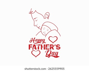 Happy Father's Day illustration for Banner and T-shirt.