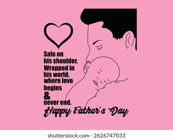 Happy Father's Day illustration for banner and T-shirt.
