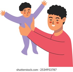 Happy Father's Day Illustration with Cartoon Design Style. Vector Character