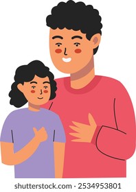 Happy Father's Day Illustration with Cartoon Design Style. Vector Character