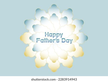 Happy father's day illustration. Greeting card with floral design. Light and gentle color. Vector illustration.
