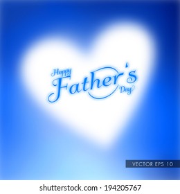 Happy Father's Day Illustration with Heart from Cloud
