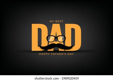 Happy father's day illustration with mustache
