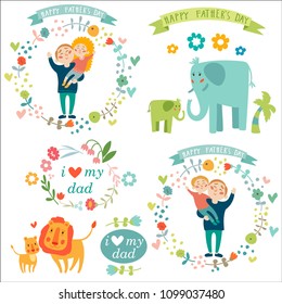 Happy Father's Day illustration in vector. Cartoon style, good for greetings and holiday invitations