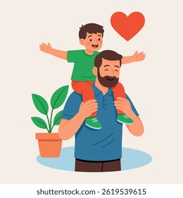 Happy Father's Day Illustration Vector Template