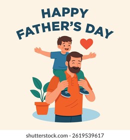 Happy Father's Day Illustration Vector Template
