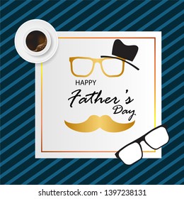 Happy Father's Day inscription with greeting card colorful tie. Happy father's day concept. 

