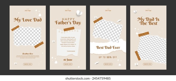 happy father's day instagram stories web social media instagram post template