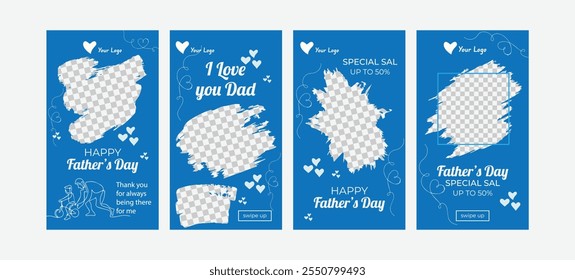 happy father's day instagram stories web social media  post template