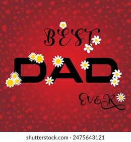 happy fathers day, international day of fathers, dad and children silhouettes. Vector greeting card with a nice message of Father's Day.