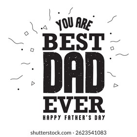 Happy father`s Day isolated on transparent background. Vector illustration.