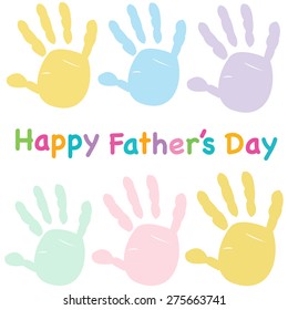 Happy Father's day kids colorful hand print greeting card