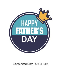 Happy Fathers Day Label Badge and Sticker