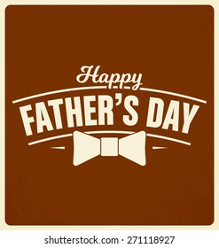 Happy Father's Day Label Design - A dark brown colored retro style badge on a light brown background