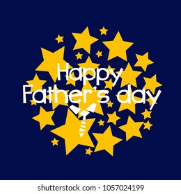 happy father's day label or sign with star background
