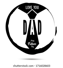 Happy fathers day label. Tie on a shirt collar - Vector