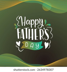 happy fathers day label typography text vector illustration design on abstract background