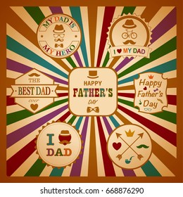 Happy Father's Day labels set