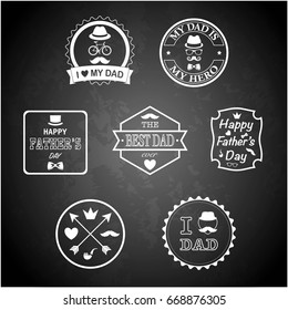 Happy Father's Day labels set