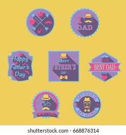 Happy Father's Day labels set