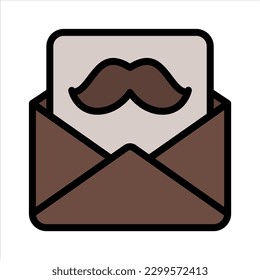 Happy Fathers Day Letter Simple Line Icon Symbol