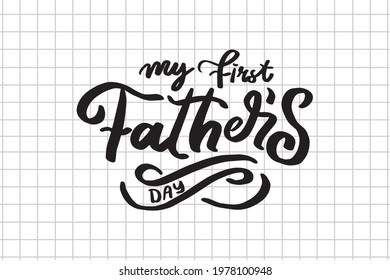 Happy Fathers day Lettering Background with a mustache Vector Illustration. 