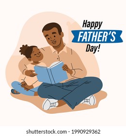 Happy Fathers day Lettering Background with a mustache Vector Illustration