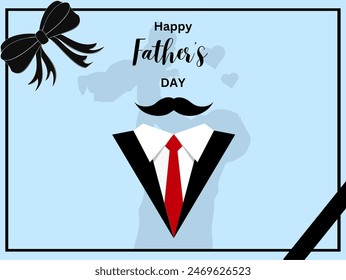 Happy father`s day lettering background. Happy Fathers Day calligraphy greeting card, banner with striped tie and men`s suit. Dad my king vector 