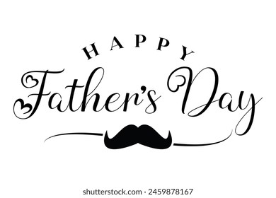 Happy fathers day lettering badge sticker vector illustration.